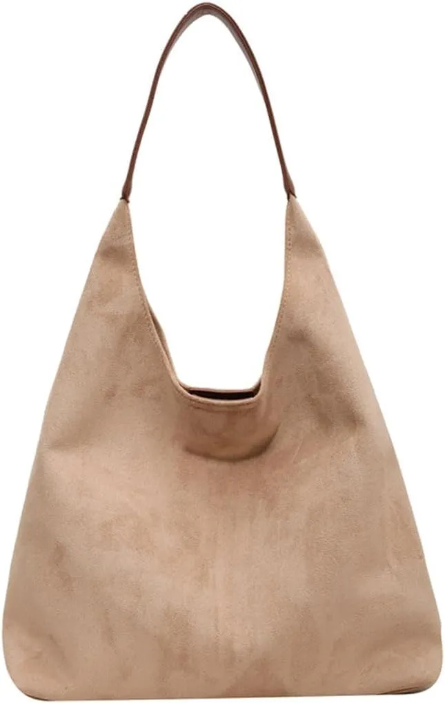 Suede Bags for Women, 2025 New Suede Tote Bag for Women, Retro Slouchy Office Shoulder Top-handle Tote Handbags