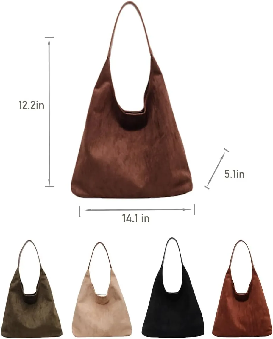 Suede Bags for Women, Suede Handbag, Suede Hobo Bag 2 Pack