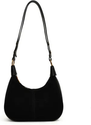 Suede Bags for Women Trendy Suede Purses Hobo Crescent Crossbody Shoulder Bag