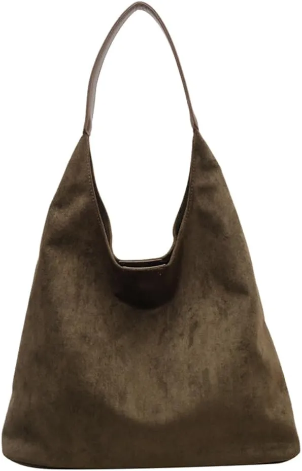 Suede Hobo Bags for Women Suede Purse Slouchy Tote Bag Soft Suede Leather Shoulder Handbags Work Bags with Purse