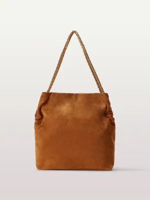 Suede slouch shoulder bag