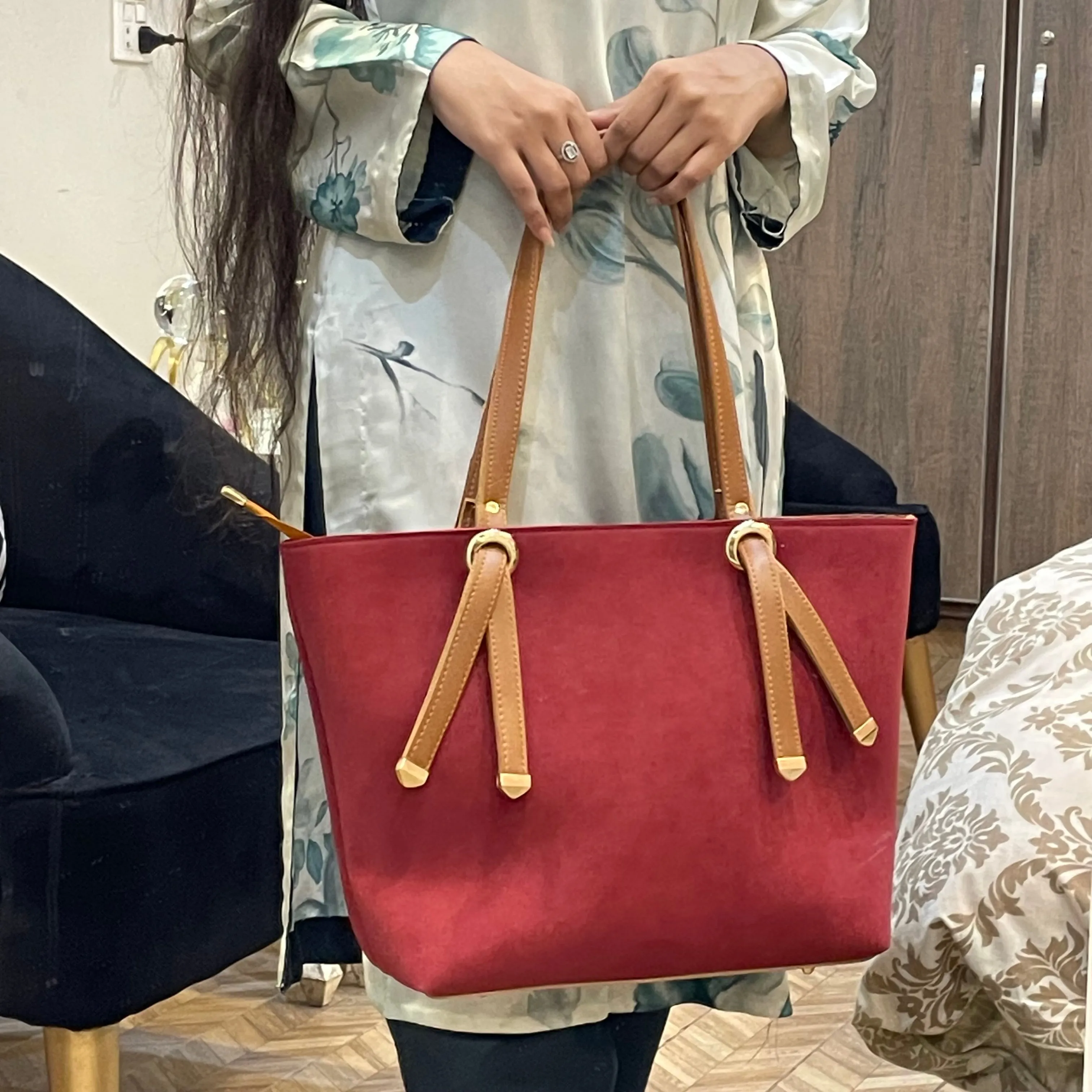 Suede Tote Bag