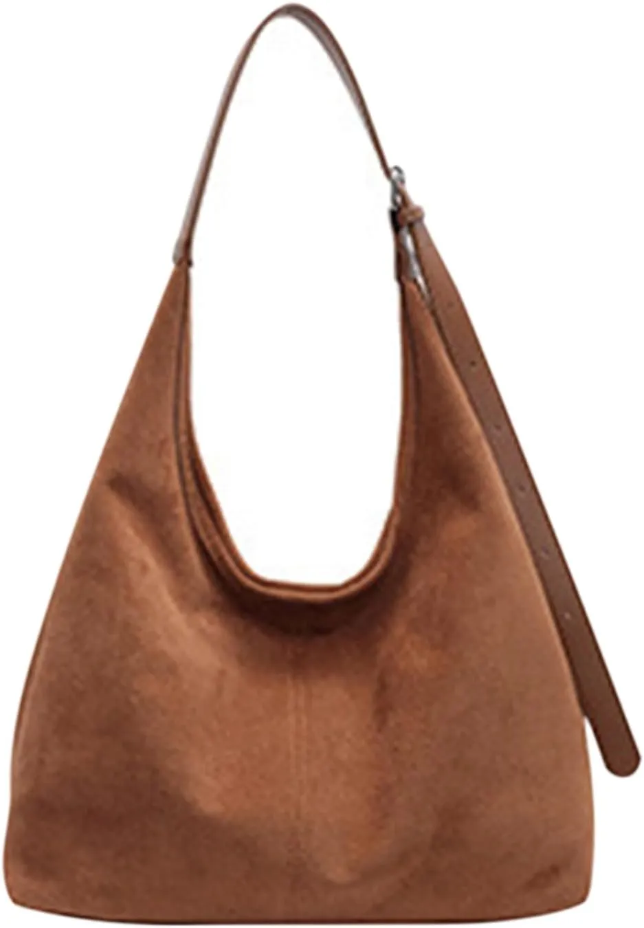 Suede Tote Bags for Women, Coffee Suede Tote Bag, Suede Shoulder Bag, Suede Handbags for Travel Shopping Work