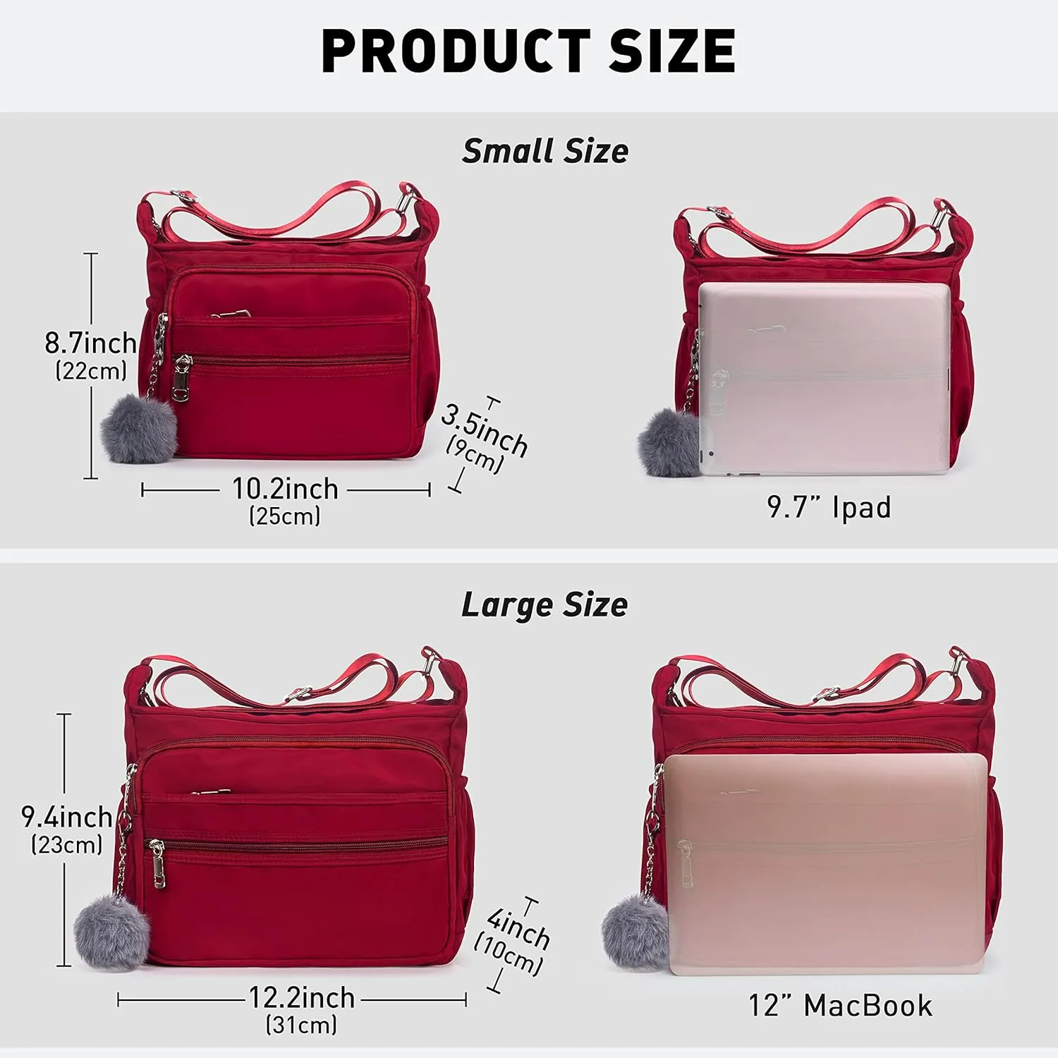 SUKRY Women's Shoulder Bags with RFID Anti Thief Pocket Casual Handbag Travel Bag Messenger CrossBody Purse for Women