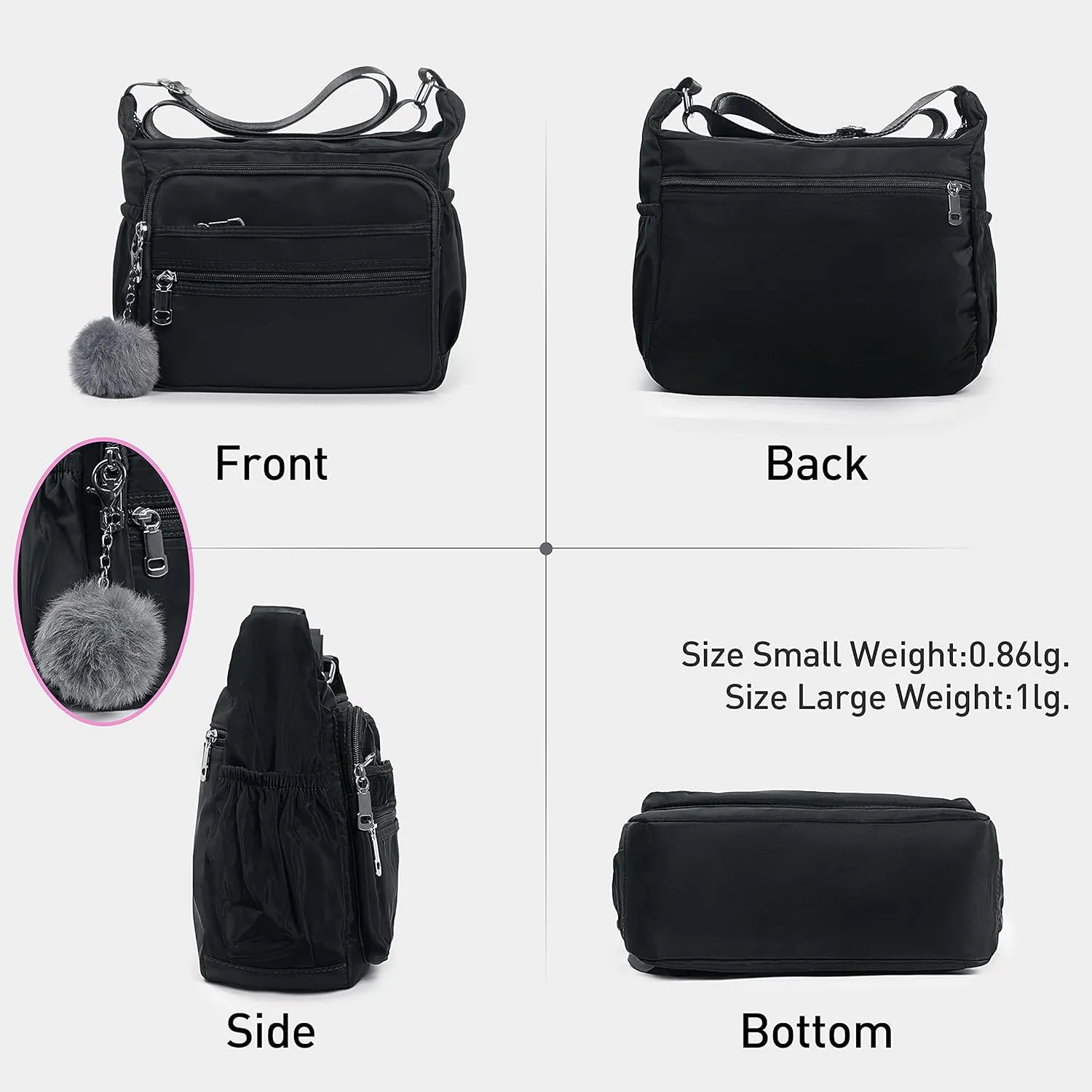 SUKRY Women's Shoulder Bags with RFID Anti Thief Pocket Casual Handbag Travel Bag Messenger CrossBody Purse for Women
