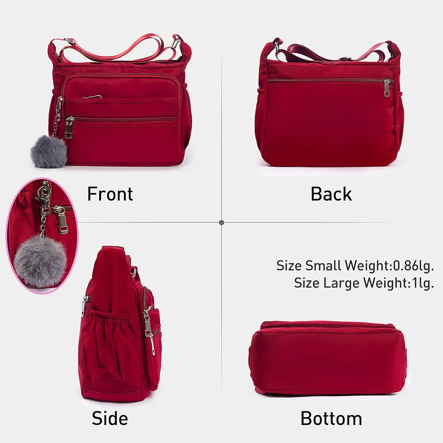 SUKRY Women's Shoulder Bags with RFID Anti Thief Pocket Casual Handbag Travel Bag Messenger CrossBody Purse for Women