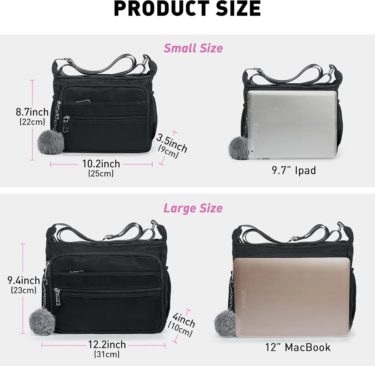 SUKRY Women's Shoulder Bags with RFID Anti Thief Pocket Casual Handbag Travel Bag Messenger CrossBody Purse for Women