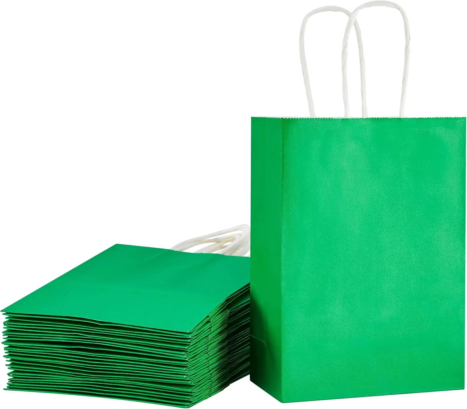 SUNCOLOR 24 Pack Small Green Party Favor Bags Goodie Bags for Saint Patrick's Day/Birthday/Christmas Party Gift Bags With Handle (Green)