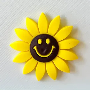 Sunflower with Smiling Face Shoe Charm