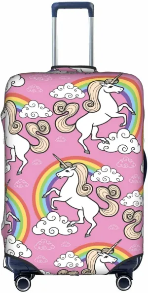 SWEET TANG Luggage Cover Protector Suitcase Anti Scratch Dirt Covers Fits 18"-32" Luggage (Magic Unicorn Rainbow)