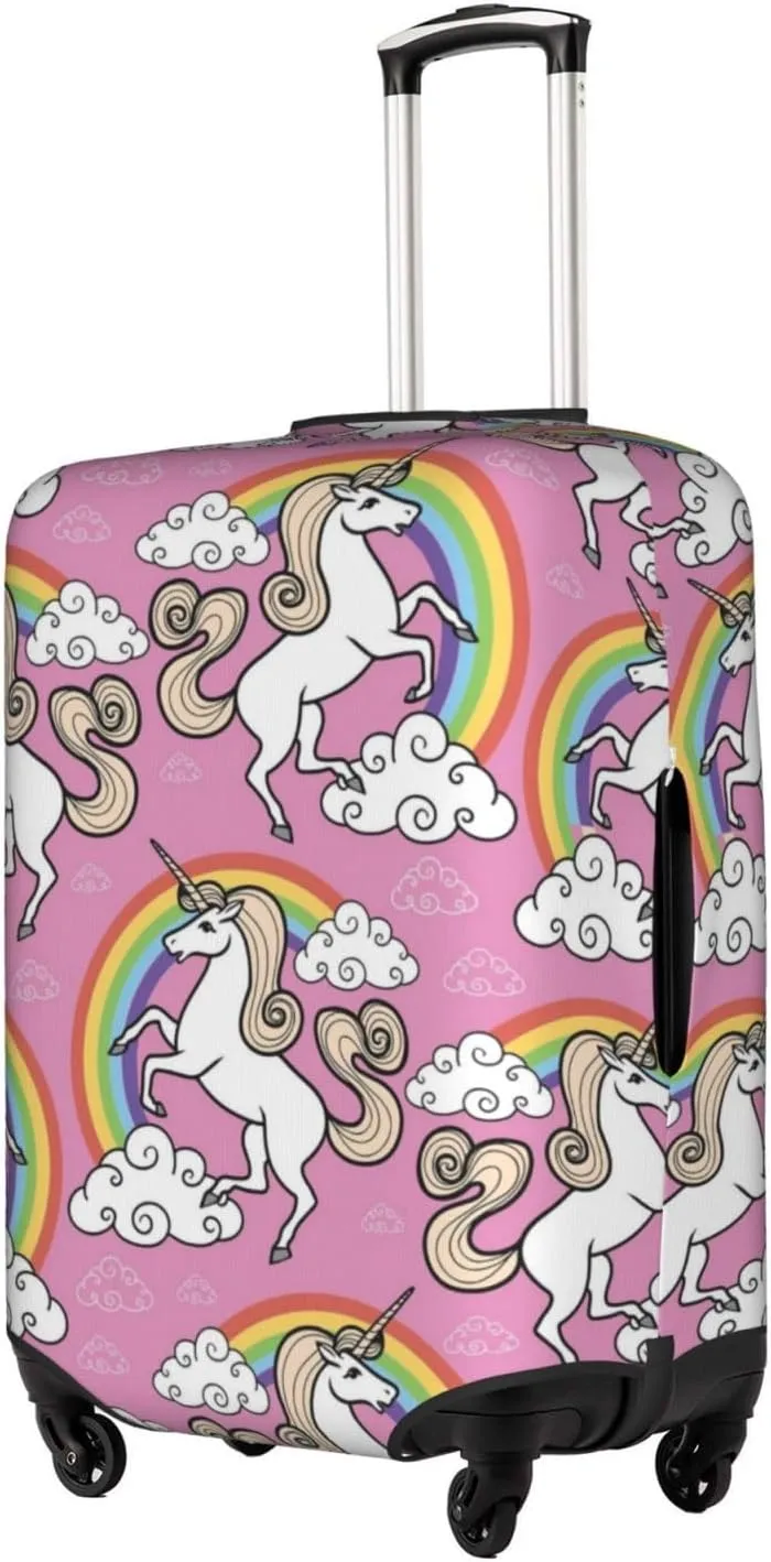 SWEET TANG Luggage Cover Protector Suitcase Anti Scratch Dirt Covers Fits 18"-32" Luggage (Magic Unicorn Rainbow)