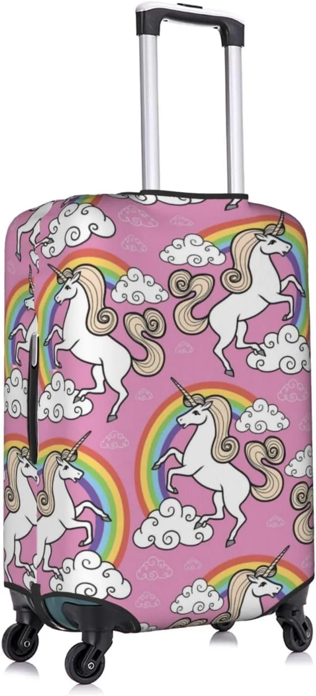 SWEET TANG Luggage Cover Protector Suitcase Anti Scratch Dirt Covers Fits 18"-32" Luggage (Magic Unicorn Rainbow)