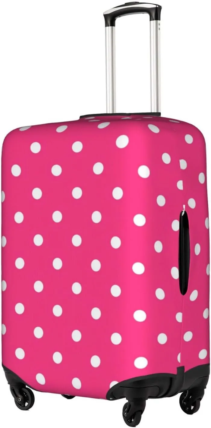 SWEET TANG Luggage Cover Suitcase Protector Fits 18-32 Inch Travel Suitcase Cover Washable Dustproof Anti-Scratch (Pink Polka Dot)