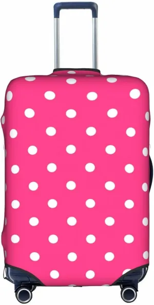 SWEET TANG Luggage Cover Suitcase Protector Fits 18-32 Inch Travel Suitcase Cover Washable Dustproof Anti-Scratch (Pink Polka Dot)