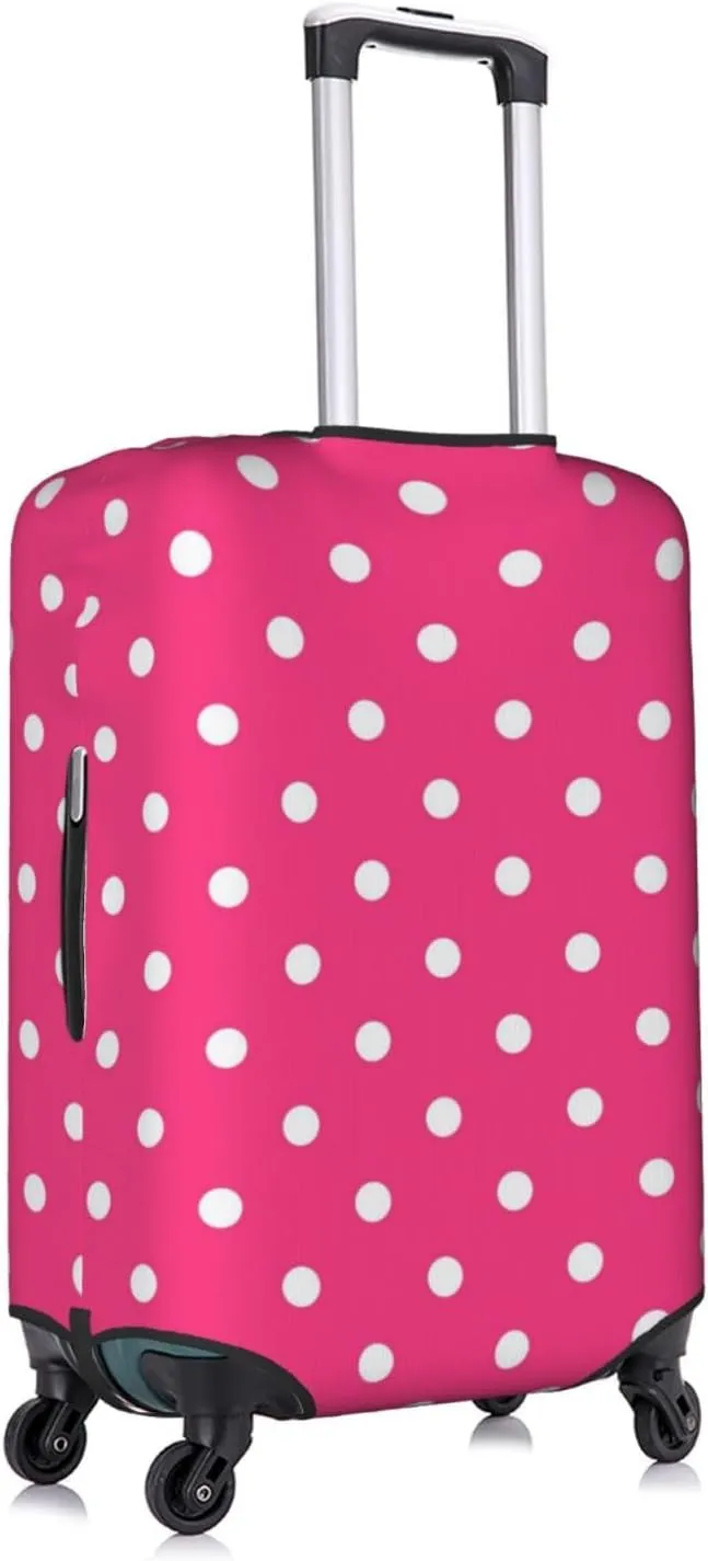 SWEET TANG Luggage Cover Suitcase Protector Fits 18-32 Inch Travel Suitcase Cover Washable Dustproof Anti-Scratch (Pink Polka Dot)