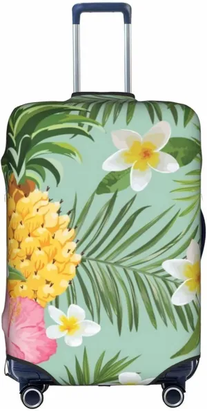SWEET TANG Luggage Covers For Suitcase Suitcase Cover Protector Fit 18-32 Inch Luggage (Hawaiian Pineapple Flowers Floral)