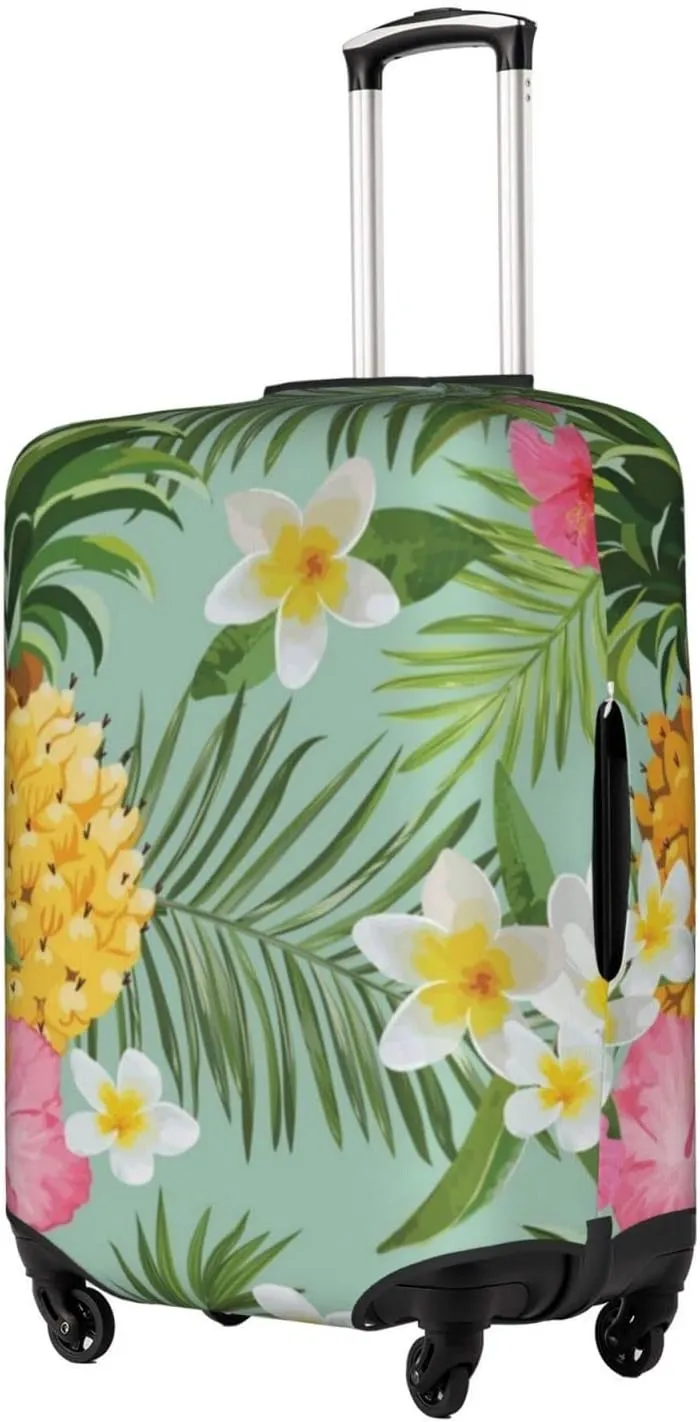 SWEET TANG Luggage Covers For Suitcase Suitcase Cover Protector Fit 18-32 Inch Luggage (Hawaiian Pineapple Flowers Floral)