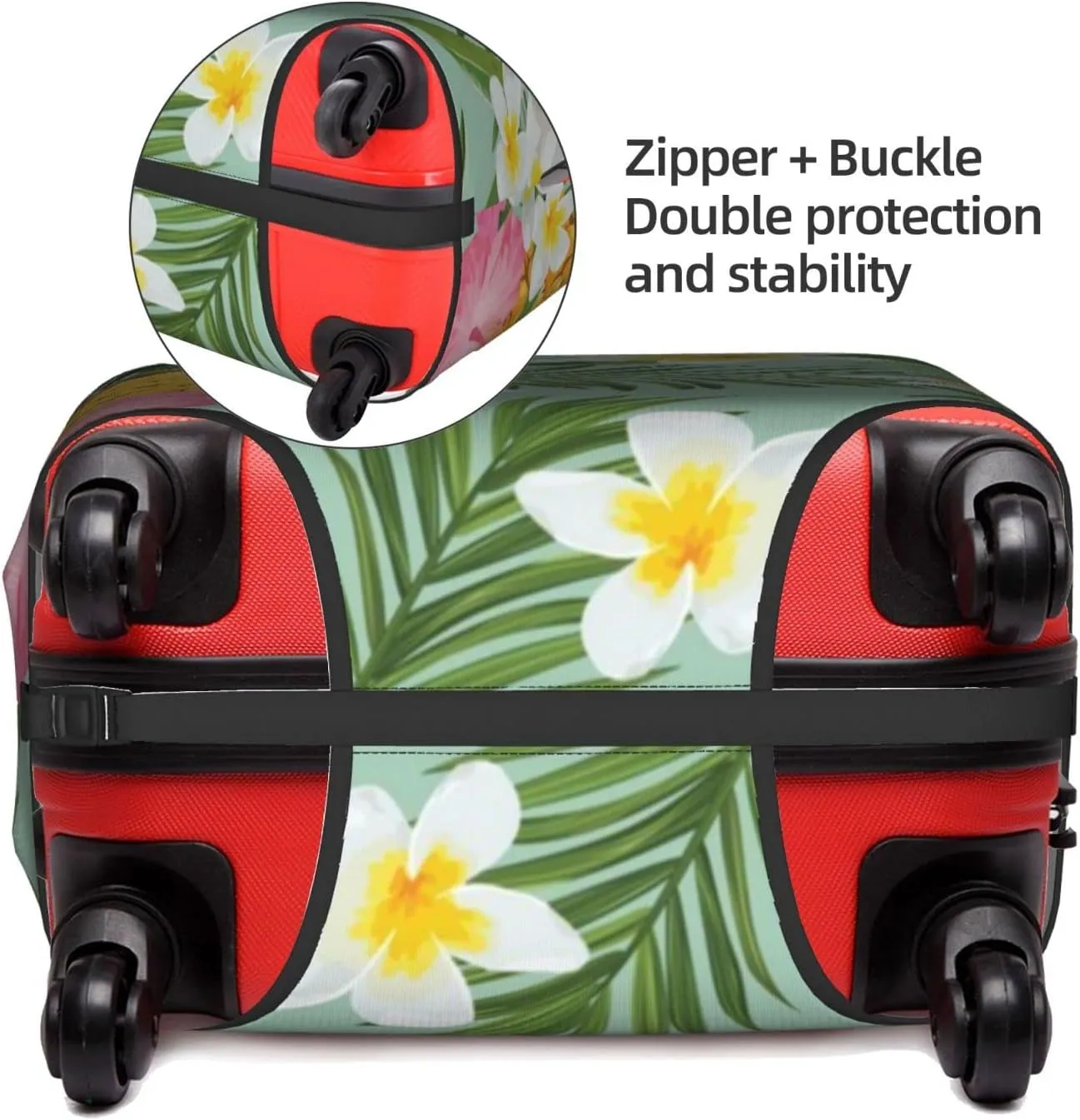 SWEET TANG Luggage Covers For Suitcase Suitcase Cover Protector Fit 18-32 Inch Luggage (Hawaiian Pineapple Flowers Floral)
