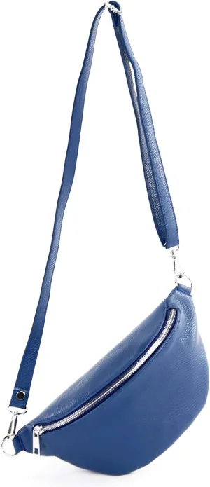T211 - Italian hip bag, bum bag, chest bag small made of soft leather