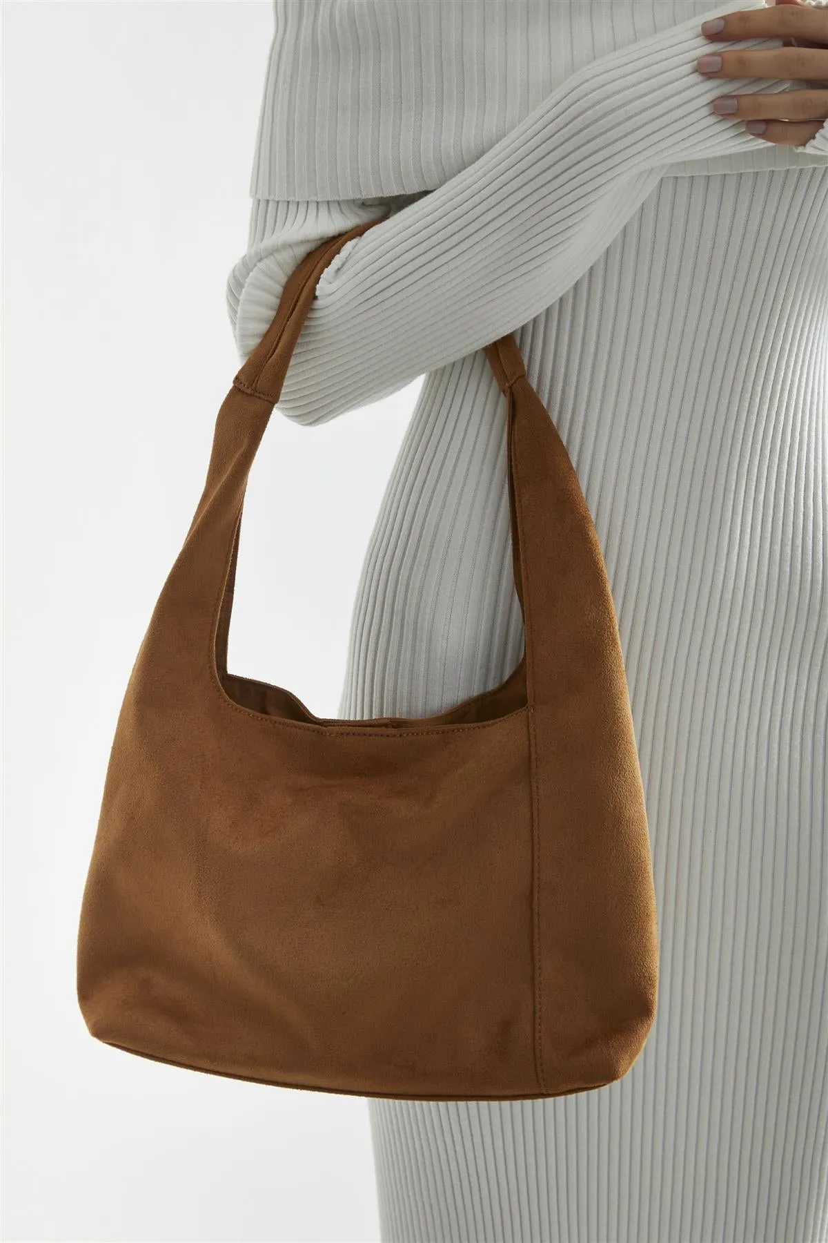 Tan Faux Suede Tote-Bag