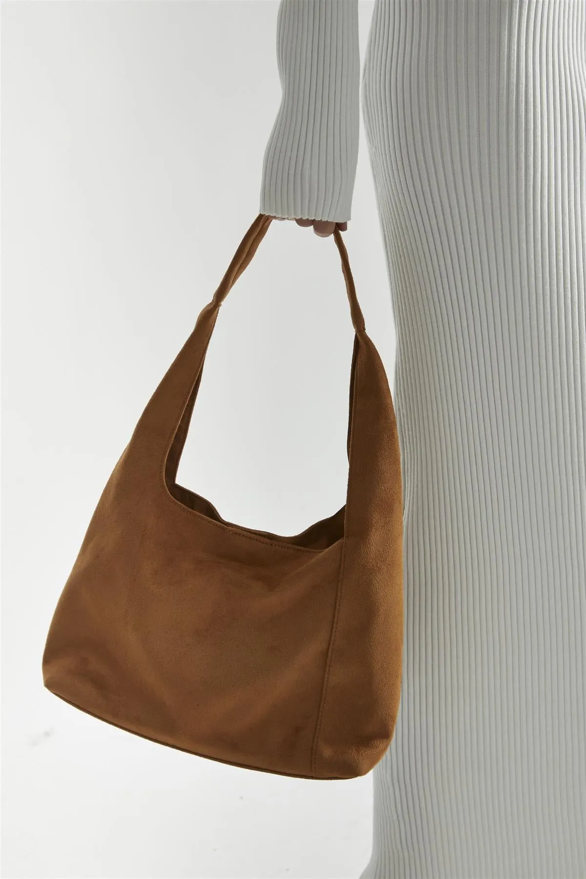 Tan Faux Suede Tote-Bag
