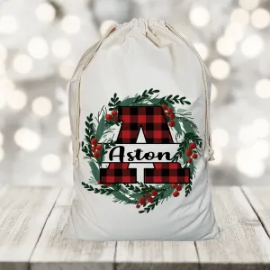 TARTAN LETTER SANTA SACK