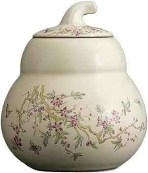 Tea Canister Ru Kiln Wisteria Flower Tea Canister High-grade Ceramic Sealing Container For Tea, Coffee, Herb, Sugar, Spice, Nuts Tea Tin
