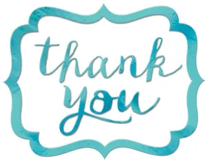 Thank You Blue Stickers 50pcs