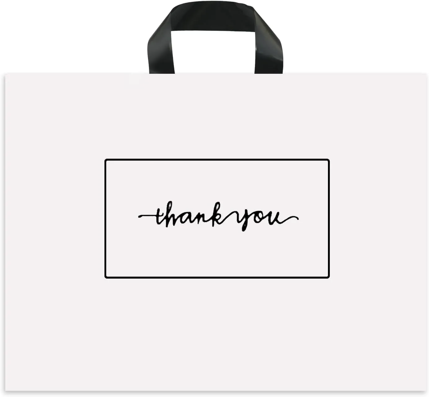 Thank You Merchandise Bags 50Pcs 10x12In White Thank You Bags Bulk - Extra Thick 3.1Mil Customer Bags for Small Business - Small Thank You Shopping Bags for Boutique with Handles