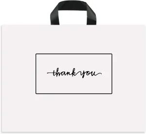 Thank You Merchandise Bags 50Pcs 10x12In White Thank You Bags Bulk - Extra Thick 3.1Mil Customer Bags for Small Business - Small Thank You Shopping Bags for Boutique with Handles
