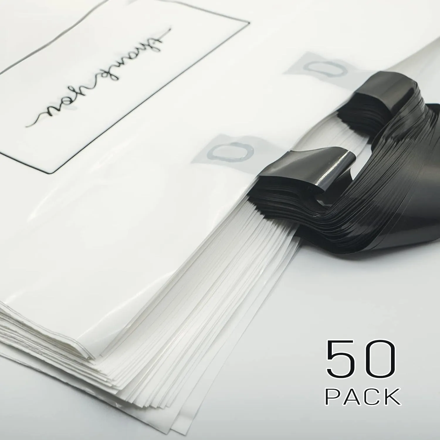 Thank You Merchandise Bags 50Pcs 10x12In White Thank You Bags Bulk - Extra Thick 3.1Mil Customer Bags for Small Business - Small Thank You Shopping Bags for Boutique with Handles