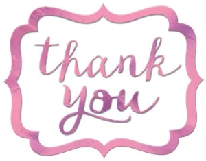 Thank You Pink Stickers 50pcs