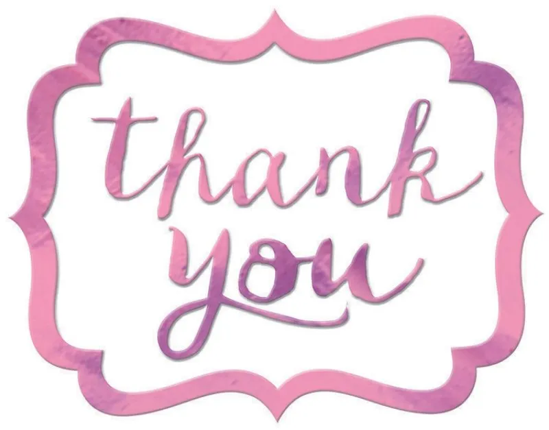 Thank You Pink Stickers 50pcs