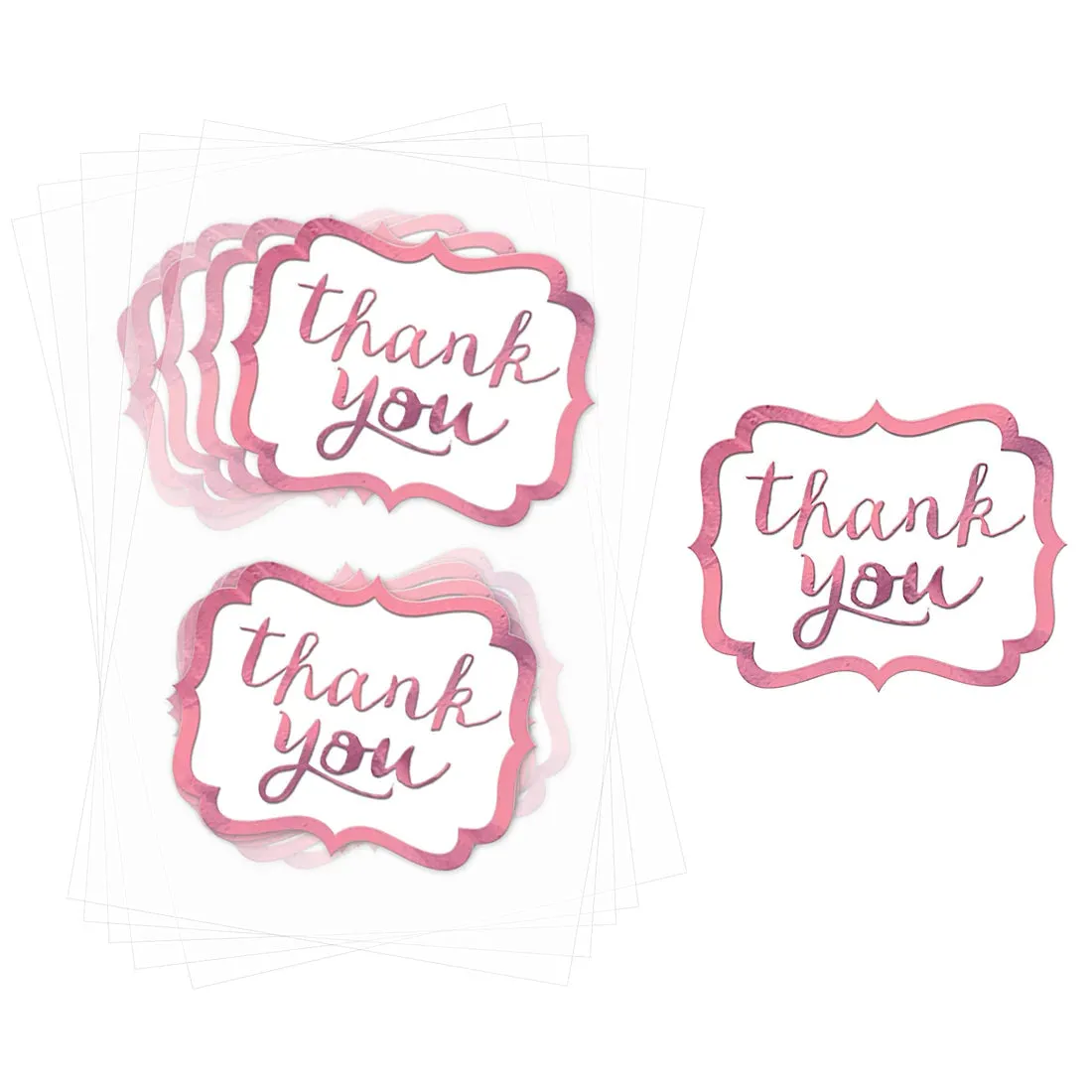Thank You Pink Stickers 50pcs