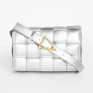 The Puffy Interwine Sling Bag – Chalice Silver – A Fusion of Soft Elegance and Modern Chic