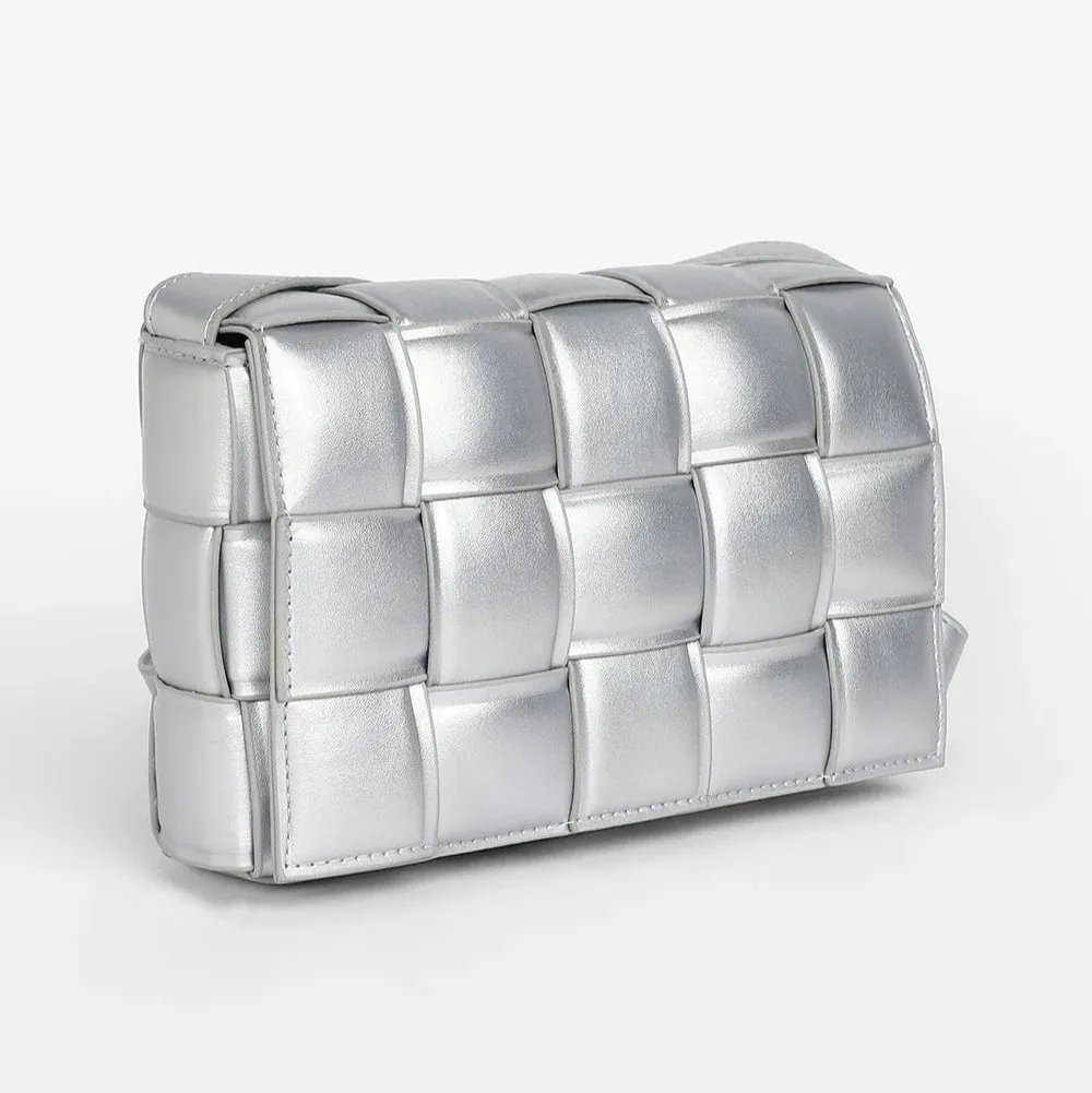 The Puffy Interwine Sling Bag – Chalice Silver – A Fusion of Soft Elegance and Modern Chic