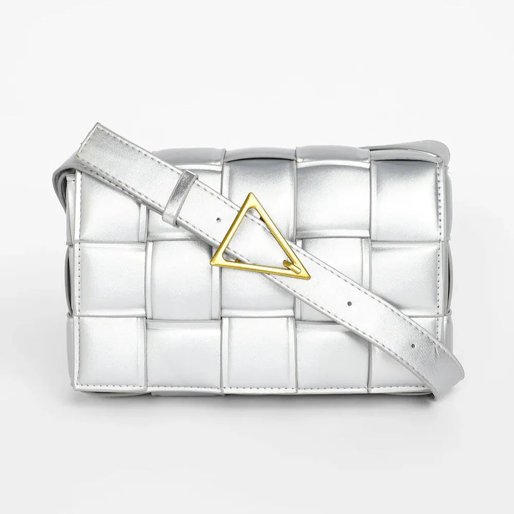 The Puffy Interwine Sling Bag – Chalice Silver – A Fusion of Soft Elegance and Modern Chic