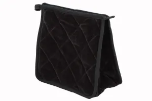 Tiffany Quilted Velvet Cosmtcs Pouch Black 20 x 18 x 8cm