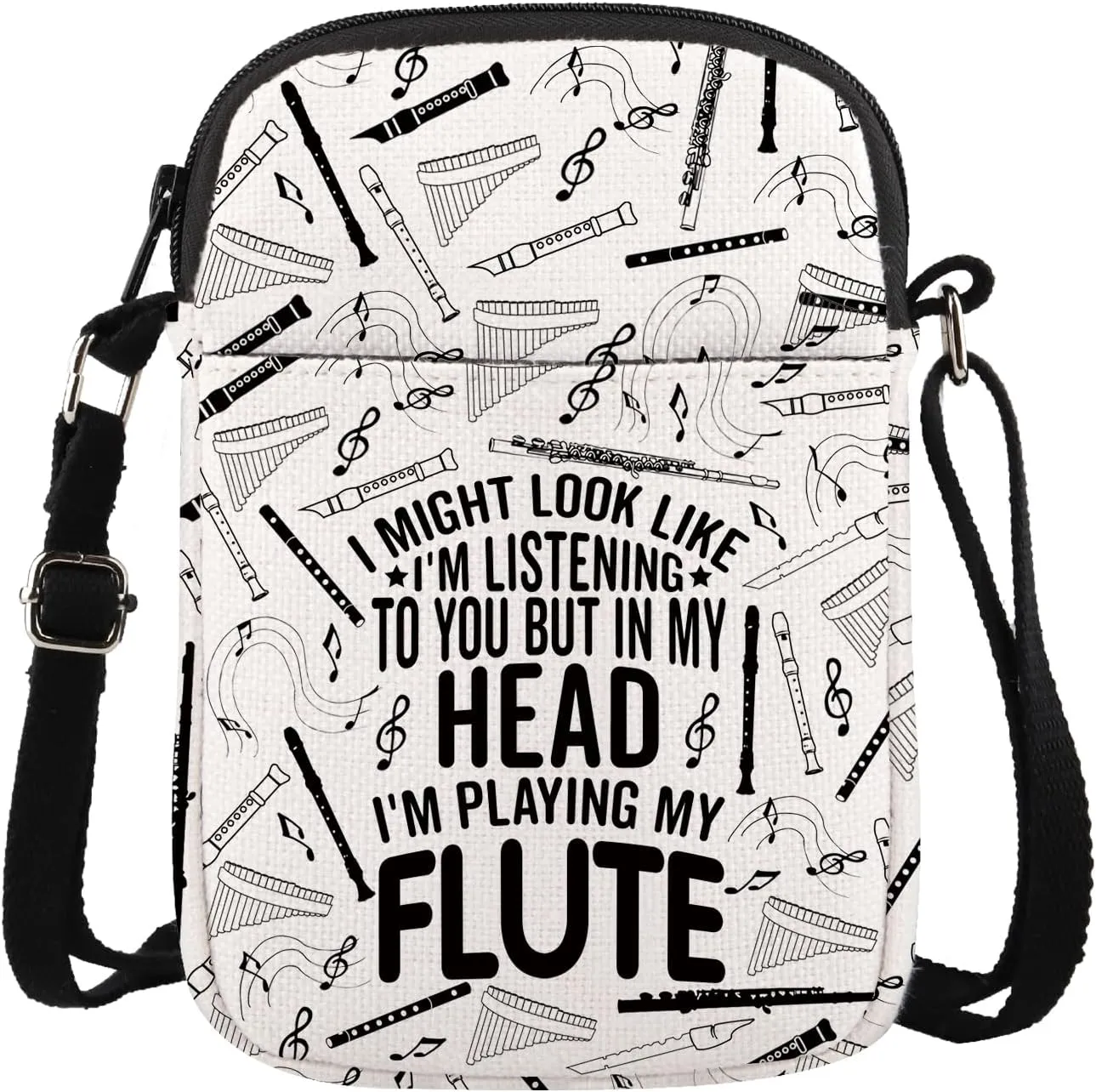 TIIMG I Am Playing My Flute Gift Flute Music Lover Gift Flute Player Gift Flutist Gift Flute Crossbody Bag