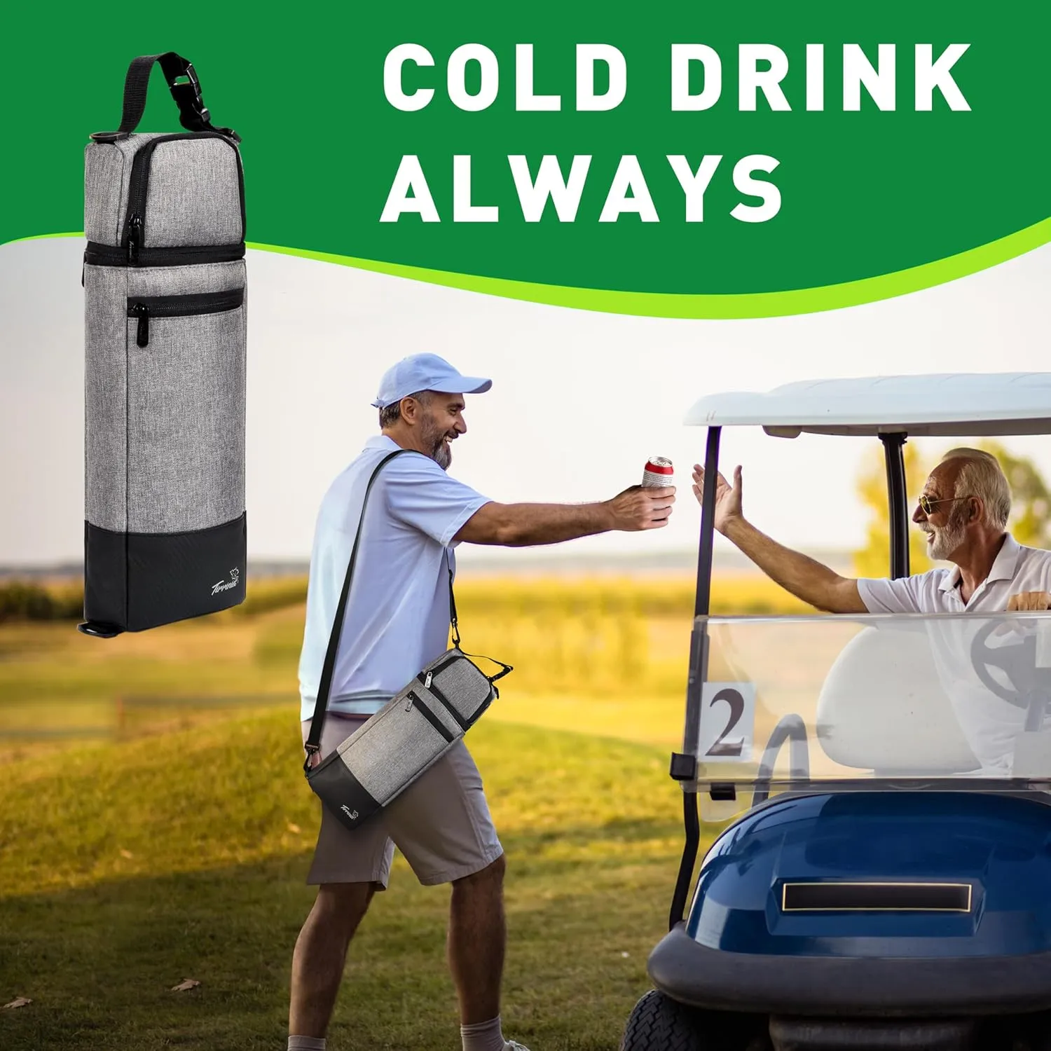 Tirrinia Golf Cooler Bag - 5 Cans Insulated Cooler Sleeve for Drinks, Golf Accessories Gifts for Men Women