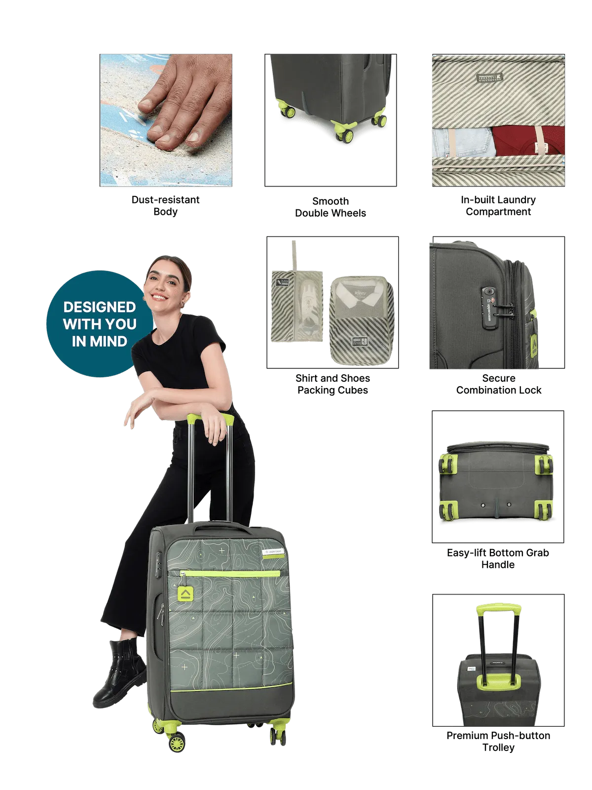 Topo Green Medium Soft Trolley