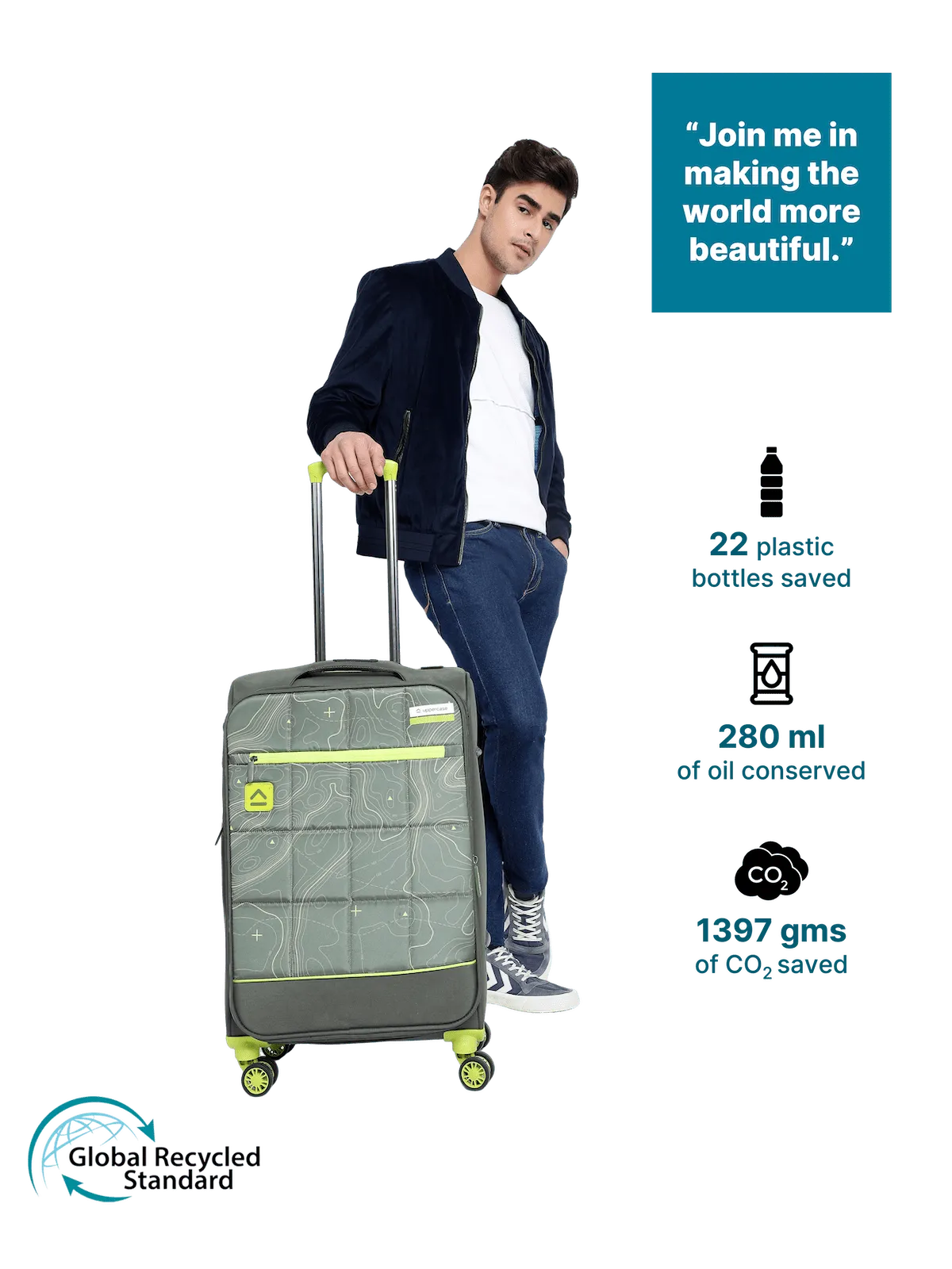Topo Green Medium Soft Trolley