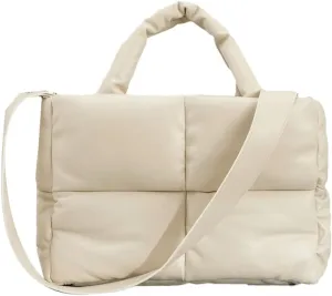 Tote Bags for Women Soft Puffer Down Padding Shoulder Bags Top-Handle Bags Square Solid Handbags
