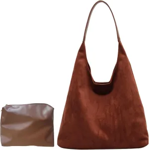 Tote Bags for Women Suede Handbag Work Slouchy Bag Shoulder Hobo Bag Office Tote Handbag