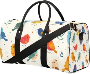 Travel Duffle Bag Colorful Birds Gym Bags for Men Women Travel Duffel Bags with Adjustable Shoulder Strap Carry On Weekender Bag