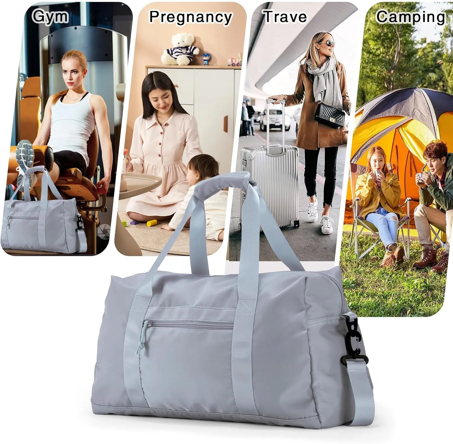 Travel Duffle Bag,Sport Gym Bag for Men And Women with Wet Pocket,Weekender Bag Carry On Tote Bags for Airplane