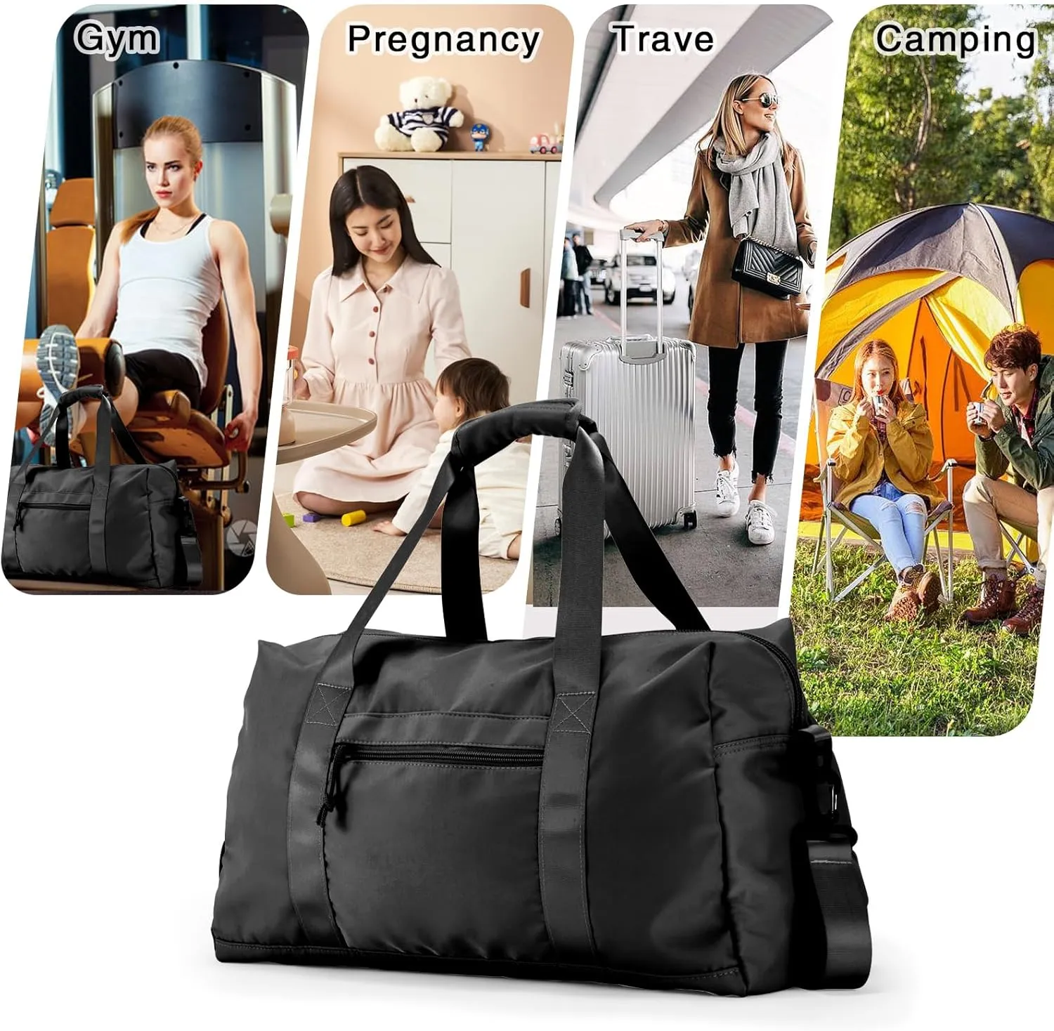 Travel Duffle Bag,Sport Gym Bag for Men And Women with Wet Pocket,Weekender Bag Carry On Tote Bags for Airplane