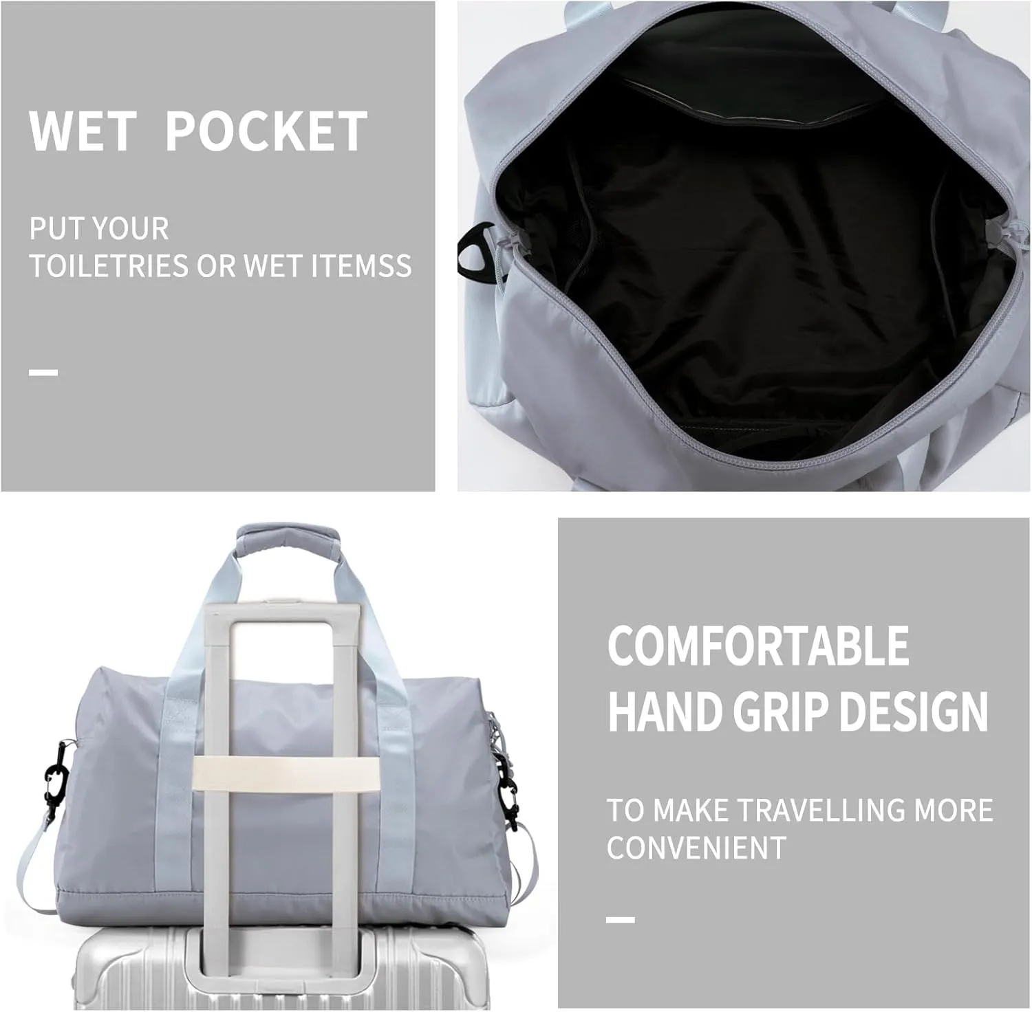 Travel Duffle Bag,Sport Gym Bag for Men And Women with Wet Pocket,Weekender Bag Carry On Tote Bags for Airplane