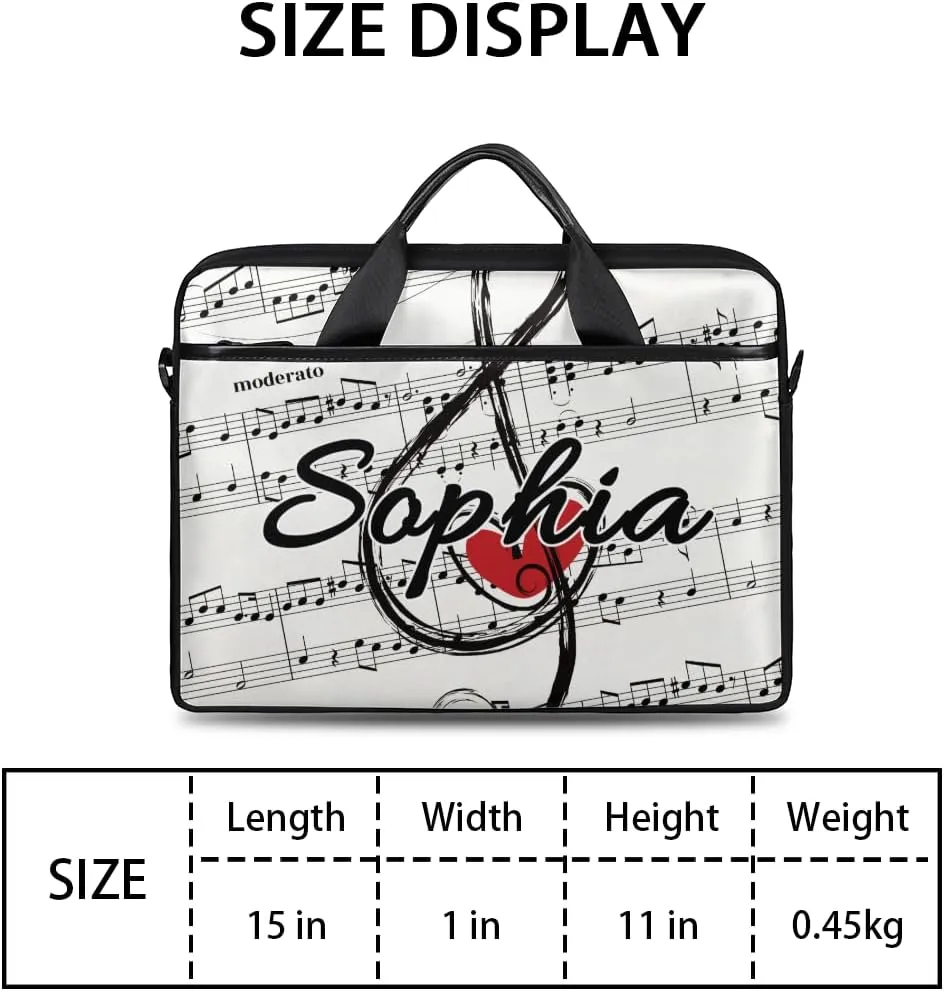 TropicalLife Personalized Laptop Bag 15 Inch Custom Sleeve Case with Handle Shoulder Strap Computer Messenger Bag