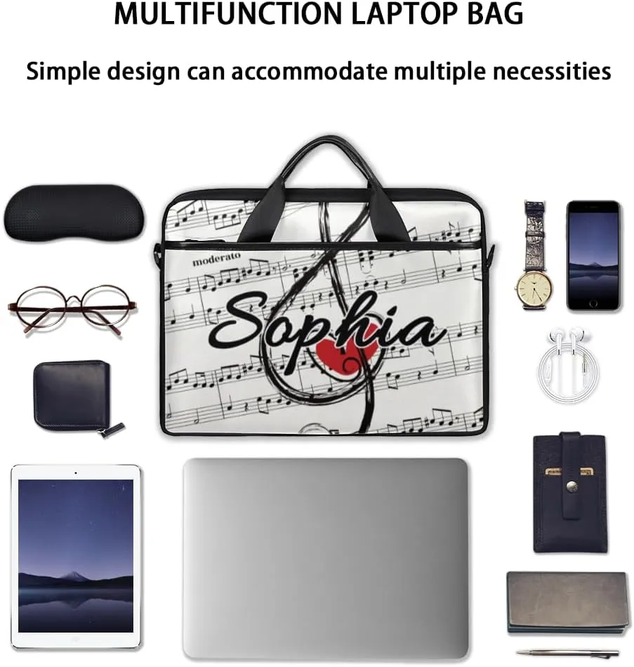 TropicalLife Personalized Laptop Bag 15 Inch Custom Sleeve Case with Handle Shoulder Strap Computer Messenger Bag